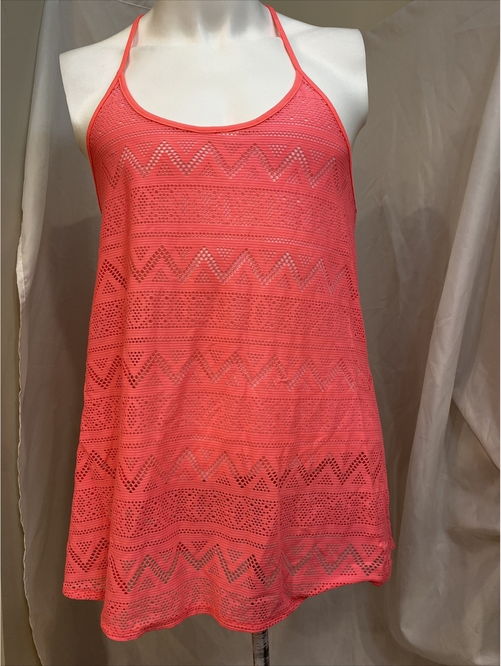 Victoria Secret Pink swim tank top Sz Small Mesh bathing suit cover Up